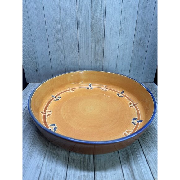 Vintage Block Basics Canyon Serving Bowl Orange 12'' Ceramic Large Round - Picture 4 of 7